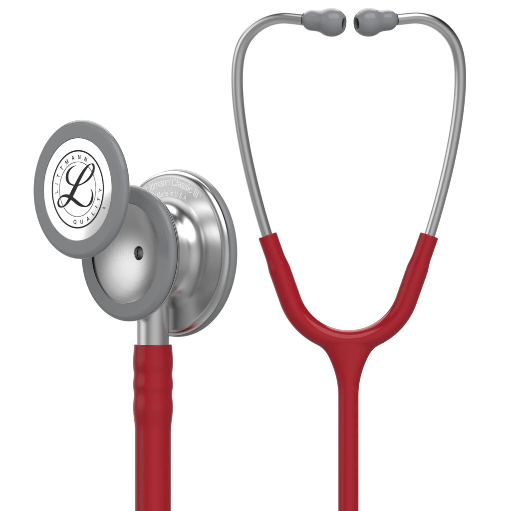 Littmann Classic III Monitoring Stethoscope - Burgundy Tube & Standard Finish - 5627