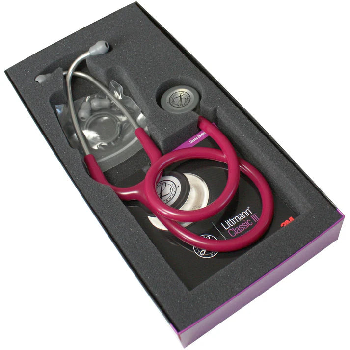 Littmann Classic III Monitoring Stethoscope - Raspberry Tube & Standard Finish - 5648