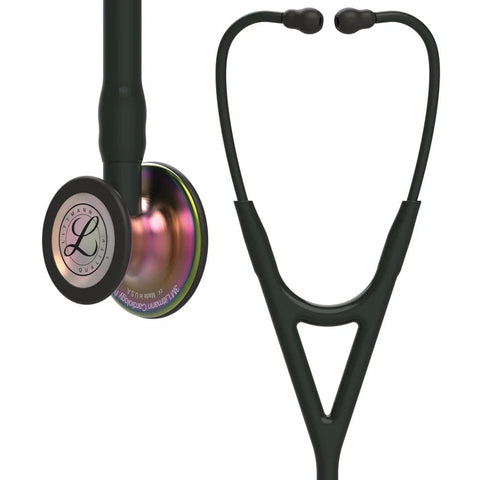 Littmann Cardiology IV Diagnostic Stethoscope - Black Tube & Rainbow Finish - 6165