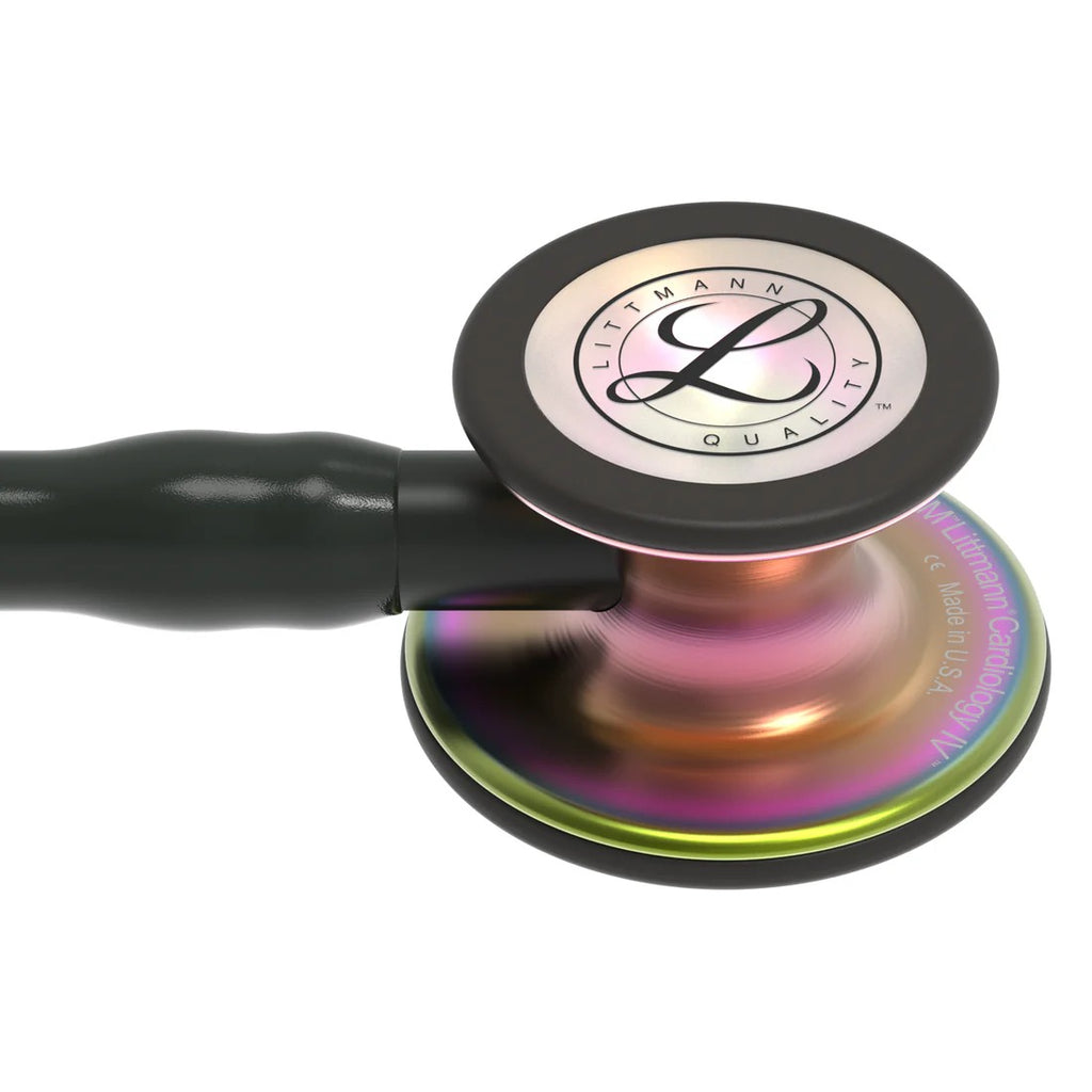 Littmann Cardiology IV Diagnostic Stethoscope - Black Tube & Rainbow Finish - 6165