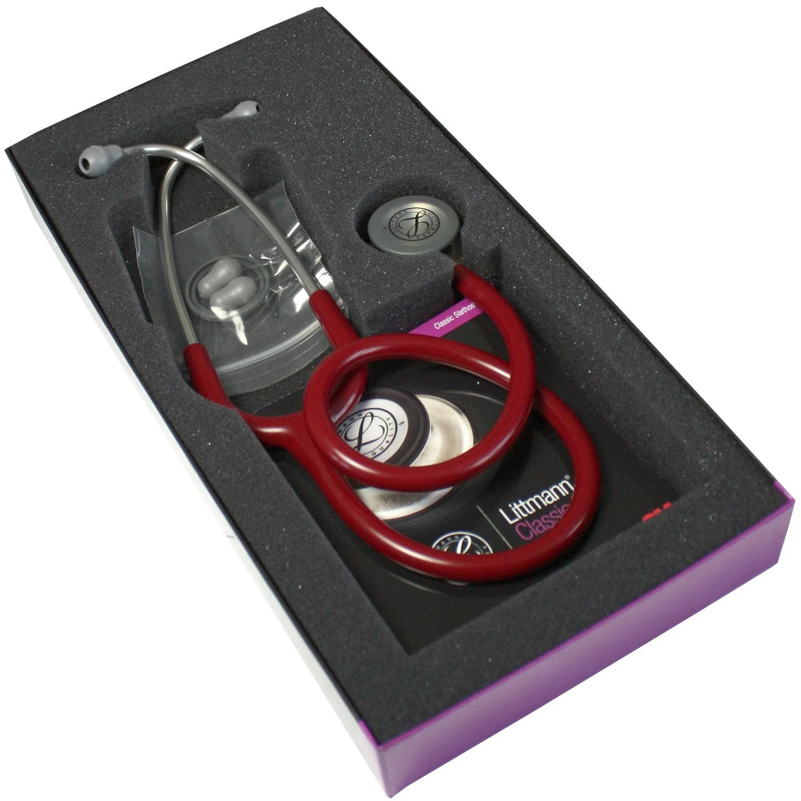 Littmann Classic III Monitoring Stethoscope - Burgundy Tube & Standard Finish - 5627