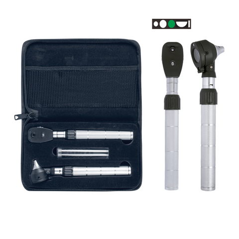 Pro Physician Brass Mini Otoscope and Ophthalmoscope Diagnostic Set