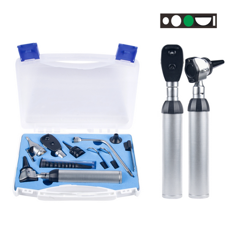 5 Aperture Diagnostic Otoscope & Ophthalmoscope Set with accessories