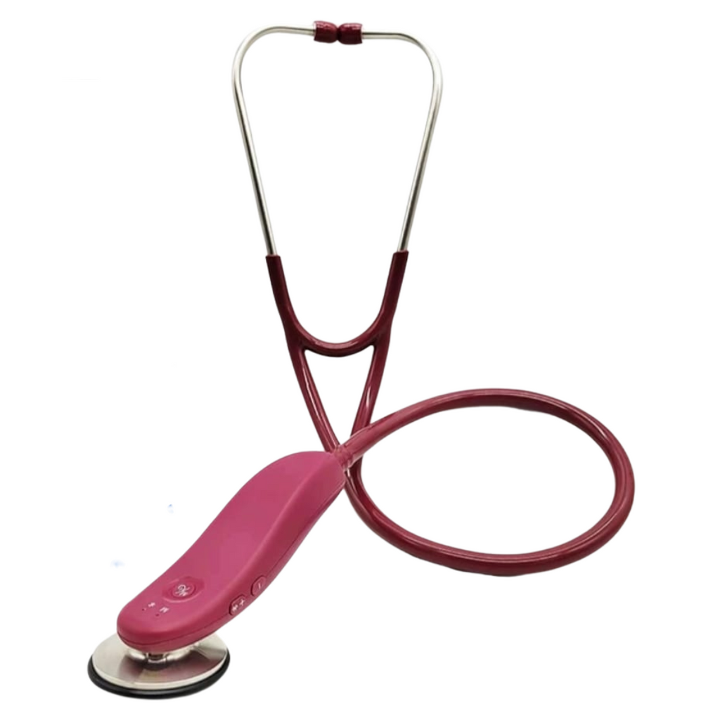 Digital Medical Bluetooth Electronic Stethoscope - Wine Red